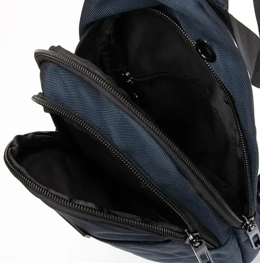 Чоловіча сумка слінг тканинна, синій Lanpad sum0028693 - фото 6