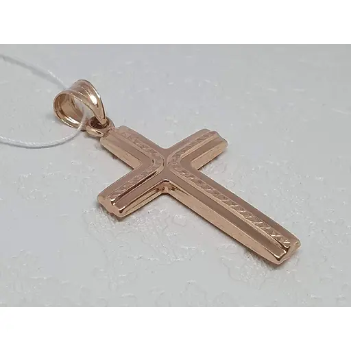 Золотий хрестик Favoritum з алмазною гранню. 3190 - фото 3