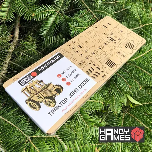 Дерев'яний конструктор Трактор John Deere 93 деталі - фото 2