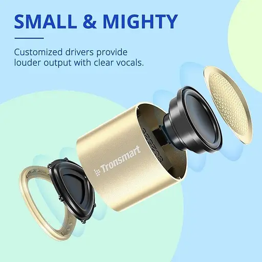 Портативна акустика Tronsmart Nimo Mini Speaker Gold - фото 8