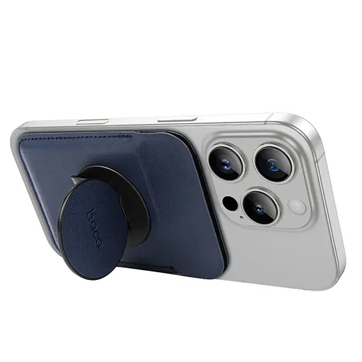 Магнитная карта держатель для телефона Hoco GT6 синий - фото 3