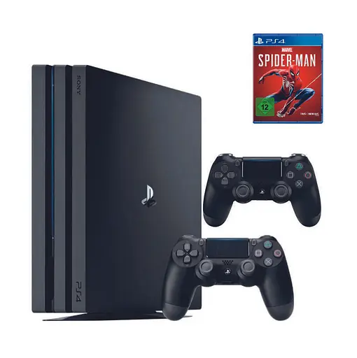 Консоль Sony PlayStation 4 PRO 1TB CUH 70-71 Black обслуженая + 2 Геймпада беспроводных DualShock 4 + Marvel's Spider-Man + гарантия б/у