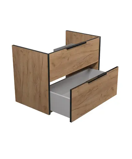 Тумба Мойдодир під стільницю Line Craft 80-А дуб крафт/Чорний - фото 5