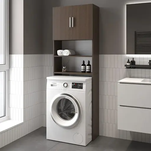 Тумба под стиральную машину VAYS M-107 венге черный 64×25×190 см