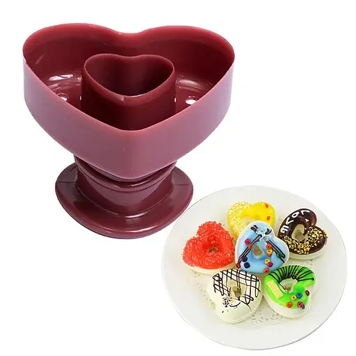 Форма для пончиків та донатів у вигляді серця "Майстер пончик", Kitchen Master Бордовий 87264 - фото 3