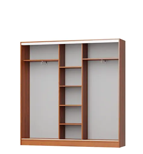 Шафа-купе тридверна MebelStar Стандарт AL 2ДСП/Дзеркало 210x45x210 см Аляска білий (MBS-2893) - фото 2