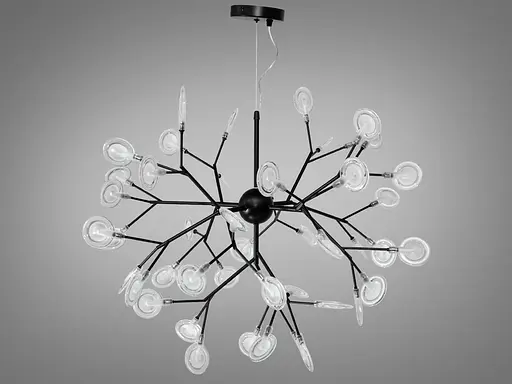 Эклектичная, впечатляющая подвесная люстра "Светлячок", 45 ламп, черная - фото 1