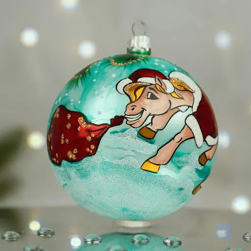 Ялинкова прикраса Санта Шоп Символ 2026 під ялинкою скло (4820001180398) - фото 2