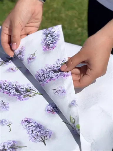 Водовідштовхувальна Скатертина з 3D принтом Бузок 150х110 см Бузковий - фото 10