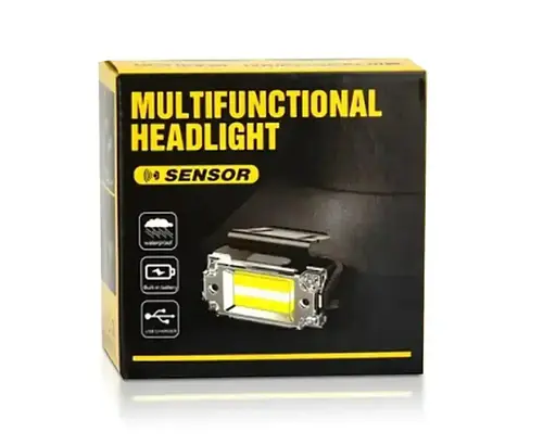 Налобный фонарь многофункциональный Bailong T133 с сенсором встроенным аккумулятором и USB зарядкой - фото 4