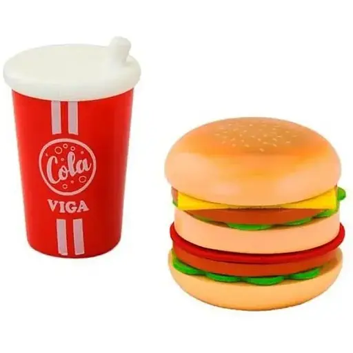 Іграшкові гамбургер та кола Viga Toys 51602 Дерев'яні іграшки - фото 1