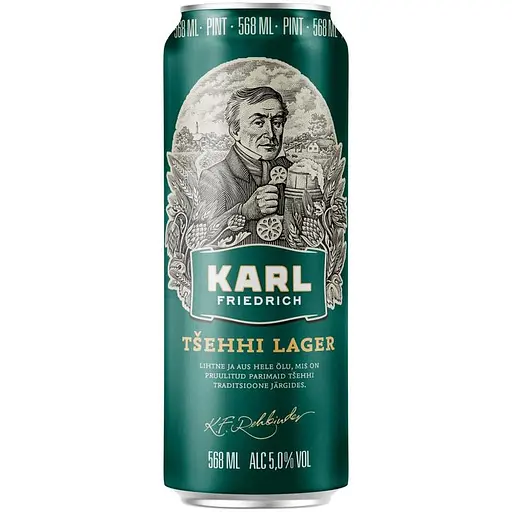 Пиво Karl Friedrich Tsehhi Lager світле фільтроване 5% 0.568 л - фото 1