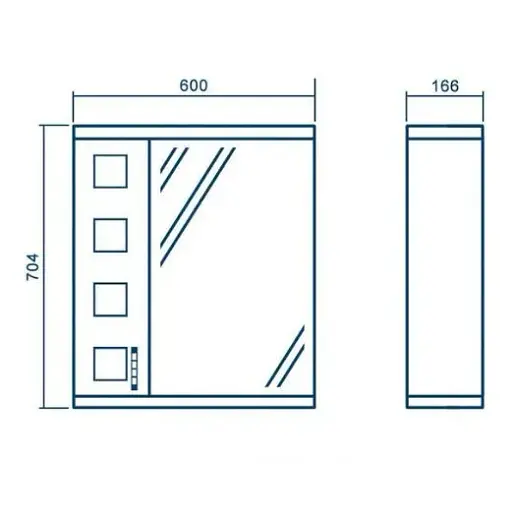 Зеркало со шкафчиком ПиК Корфу левое Z-1 60 см Белый 30412 - фото 2
