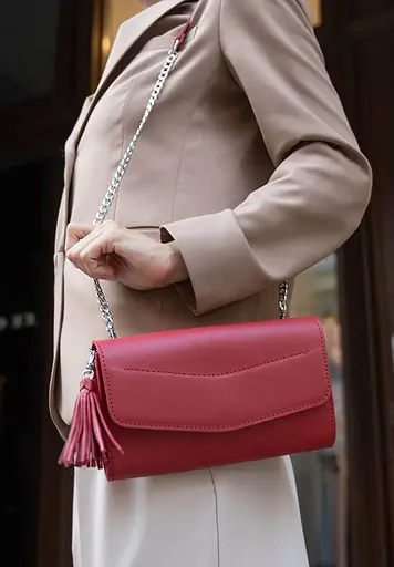 Жіноча шкіряна сумка Еліс червона Краст - фото 4
