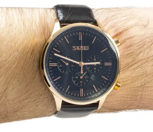 Мужские классические часы Skmei 9117 Black Gold - фото 6