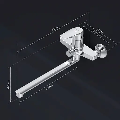 Змішувач для ванни Am.Pm Gem з довгим виливом хром F90E90000 Хром - фото 7