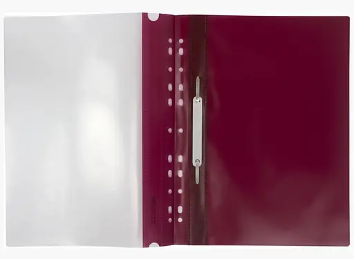 Папка-швидкозшивач E31510-18 Economix з прозорим верхом А4 з перфорацією глянець, бордовий (4044572315281) - фото 2