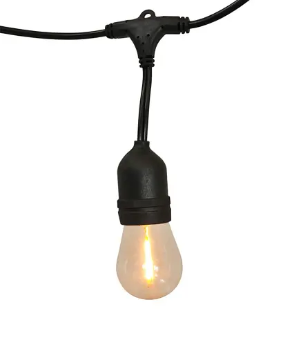 Гирлянда на солнечной батарее Goldlux 328656 Party LED 2700K IP44 черная с лампочками - фото 2