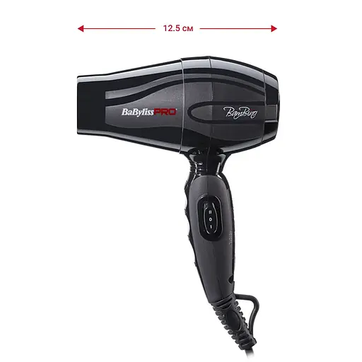 Дорожній фен BaByliss PRO BAB5510E Bambino потужність 1200 Вт шнур із петлею для підвішування завдовжки 1.8 м - фото 3