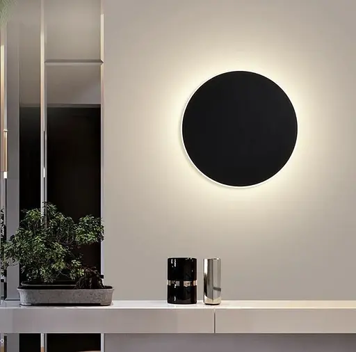 Настінне бра Line F у формі кола в чорному кольорі Арт. AL8100 чорний - фото 1
