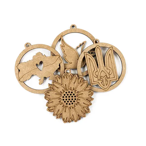 Набір заготовок Rosa Talent З Україною в серці ХДФ 7.5х8 см 4 шт - фото 6