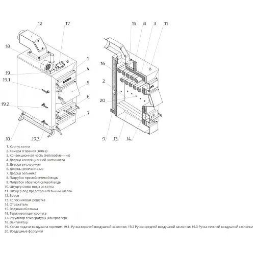 Твердопаливний котел Neus Вічлаз 10 кВт - фото 9