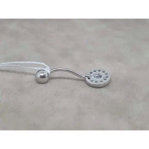 Срібна сережка для пірсингу пупка Ірій. 6021 - фото 3