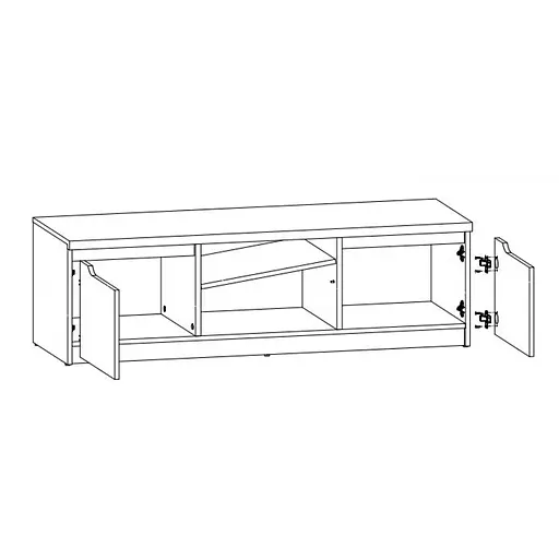 Тумба під телевізор ВМК (БРВ) Джулі RTV2D Венге магія + Дуб конкордія (GRB-1957) - фото 2
