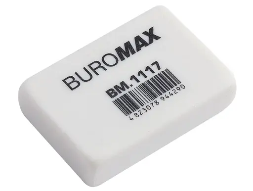Ластик М белый 33*22*8 мм, BM.1117 Buromax (4823078944290) - фото 1