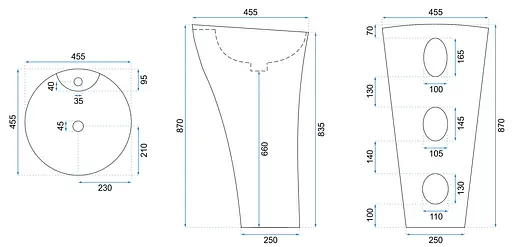 Умивальник Rea Agnes монолітний білий REA-U9906, Білий - фото 6