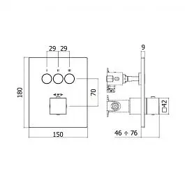 Термостат для душу на 3 споживача Paffoni Compact Box black matt CPT519NO, Чорний матовий - фото 2