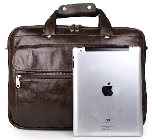 Чоловіча шкіряна сумка Vintage 39,5х30,5х11,5 см sum0012437 - фото 4