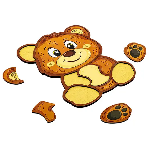 Дитячий пазл-вкладиш "Ведмедик" PuzzleOK Puz-22956, 10 елементів - фото 2