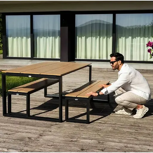 Садовая скамейка (на кладбище) Di Volio Pisa 160см 2 штуки бежевый - фото 4