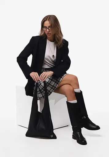 Шкіряна сумка шопер Nika чорний андора - фото 4