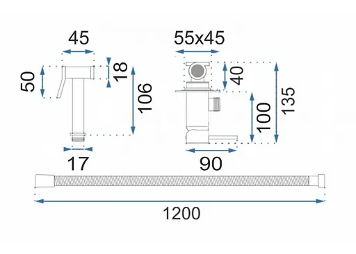 Набір гігієнічного душу прихованого монтажу Rea Fenix gold золотий REA-B5771 - фото 7