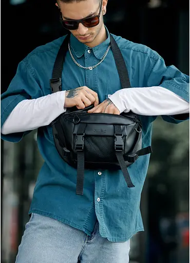 Чоловіча поясна сумка бананка Sambag 38х21 см sum0022765 - фото 4