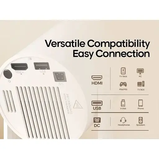 Смарт проектор Magcubic HY300 Pro Android 14, chip H726, 8K24fps, 1GB/8GB Wi-Fi 2.4G/5G Кінотеатр White (19029) - фото 9