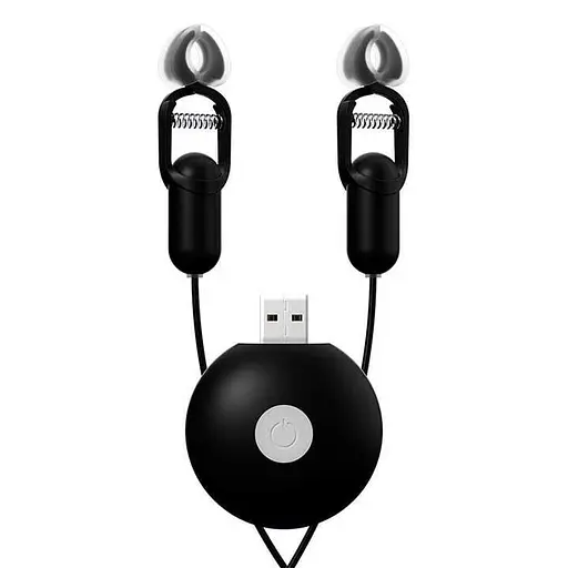 Виброзажимы для сосков GALAKUin 10 режимов вибрации силикон унисекс USB зарядка черный - фото 1