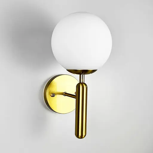 Бра з білим плафоном в латунному корпусі 32 см Line F Арт. B91086/1 CP - фото 5