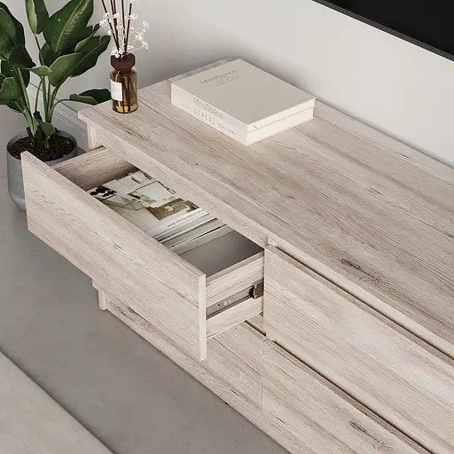 Тумба під телевізор MebelStar Нео 4Ш 120x43x53 см Аляска сірий (MBS-1273) - фото 3