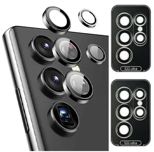 Захисне скло на камеру DK для Samsung Galaxy S22 Ultra 5G S908 Metal Eagle Eye 015709 black 2 шт. - фото 2