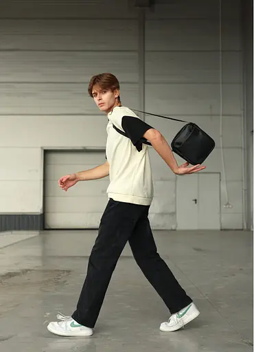 Мужская сумка мессенджер Sambag Makros черная 23 × 19 × 7 см (70220001m) - фото 4