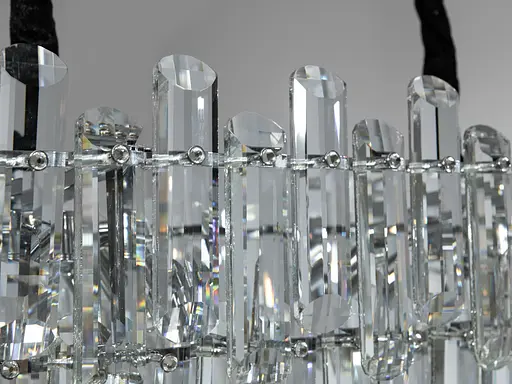 Эксклюзивная хрустальная люстра овальной формы на 8 ламп, хром. - фото 4