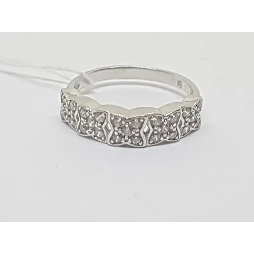 Серебряное кольцо Вьюнец с фианитами. 1041/1Р-CZ 17 - фото 4