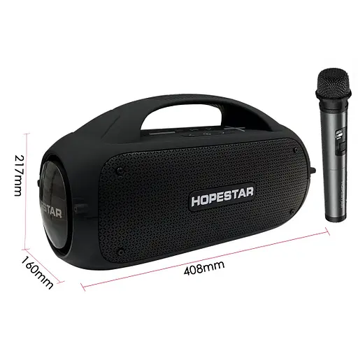 Колонка Hopestar с микрофоном A50, 80W/TWS/IPX6/12000mAh/микрофон, Grey - фото 2