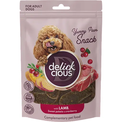 Сушеные снеки Delickcious с ягненком, бататом и клюквой 80 г - фото 1