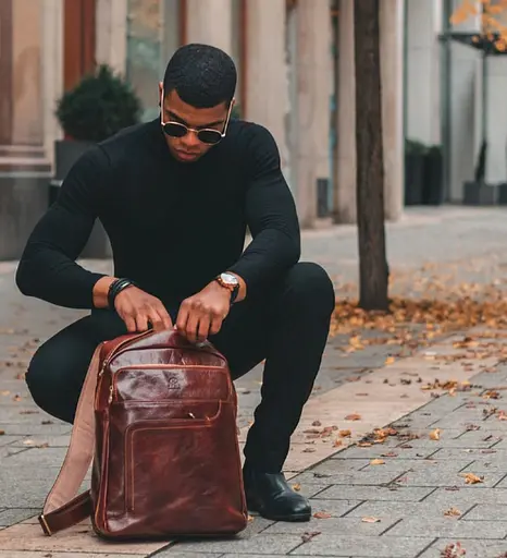 Большой кожаный рюкзак Time Resistance 30х43х15 см sum0028433 - фото 2