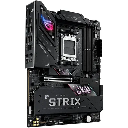 Материнська плата Asus AM5 Rog Strix B850-E Gaming WIFI, B850, 4xDDR5, Int.Video (CPU), 4x SATA3, 5xM.2, 1x 5Gb, WiFi 7, Bluetooth 5.4, 10xUSB 3.2/8xUSB 2.0, HDMI/DP, ATX - фото 3