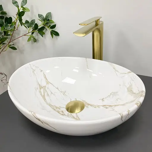 Умивальник VBI Parma stains glossy накладний VBI-011015, Мармур - фото 1